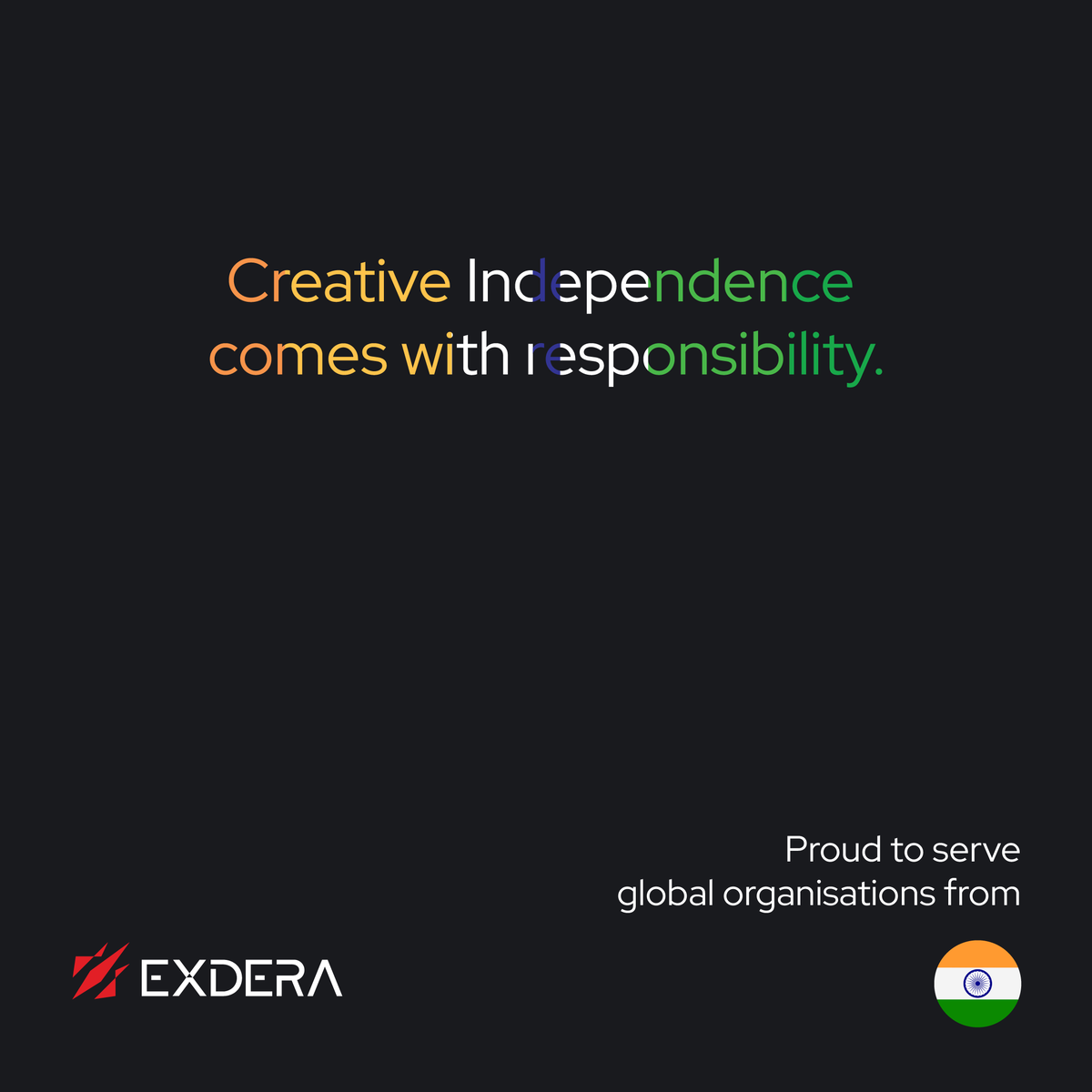 kartickhari's tweet photo. Creative Independence comes with responsibility.
Happy Independence Day. To all fellow #Creativeminds.
Proud to serve global organisations from India.
@Exdera #UXdesignagency #India #bharat #independenceday https://t.co/5kHP21yovz