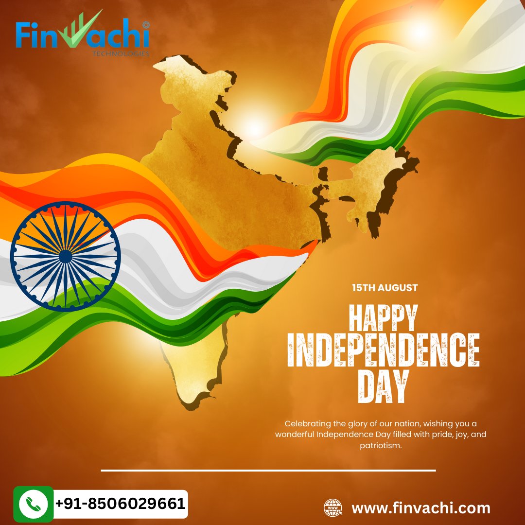 finvachi's tweet photo. Celebrating the glory of our Nation, Finvachi Technologies wishing you a wonderful independence Day filled with pride, joy and patriotism.

#HappyIndependenceDay  #CelebrateWithPride #VandeMatram #JaiHind #harghartiranga #HarDilTiranga #Finvachi #FinvachiTechnologies https://t.co/Ef4XLdjUjE