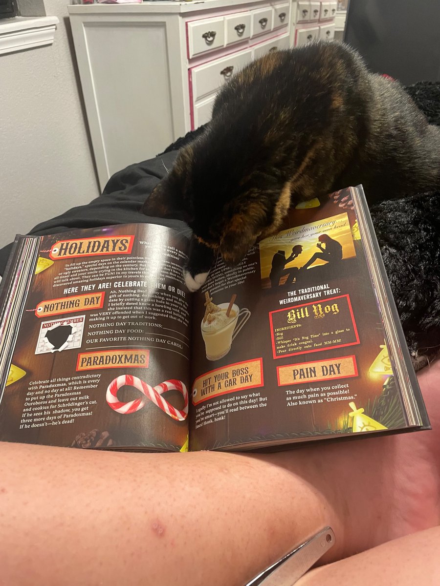 natalea_u's tweet photo. @_AlexHirsch sir my cat kept looking at the pages… is this a sign or something? https://t.co/xmlwZQCnOn