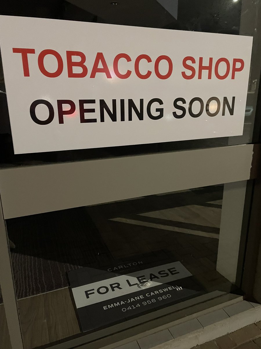 Another tobacconist opening in Mittagong. That’ll make four - crazy.