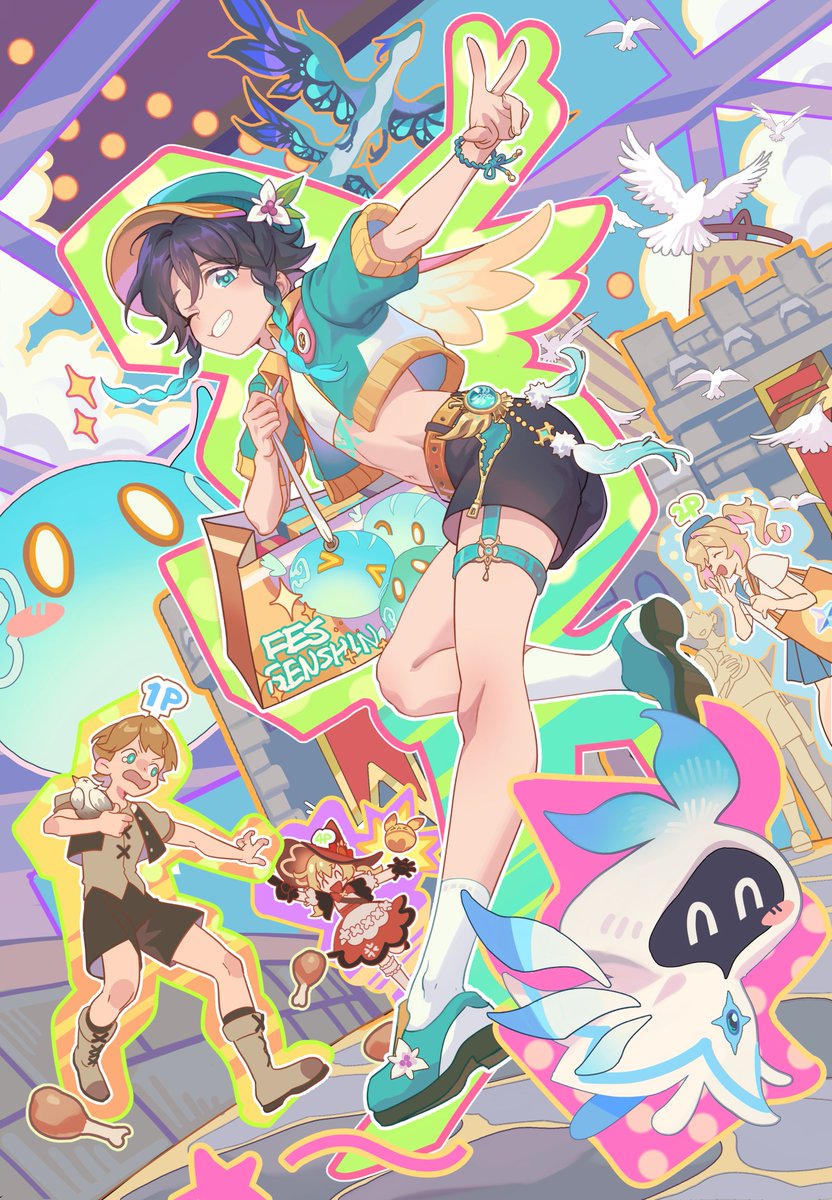 失踪人员闪现！去年没有去fes今年我猛猛参与！！！！！今年也是温迪逛展尝试了新的风格呜呜，大家在fes要玩得开心啊！！！！！17，18号两天也可以顺便路过一下我的摊位B03找我玩期待大家的返图嘻嘻> <！！！

#GenshinImpact #ウェンティ #Venti #GenshinFES