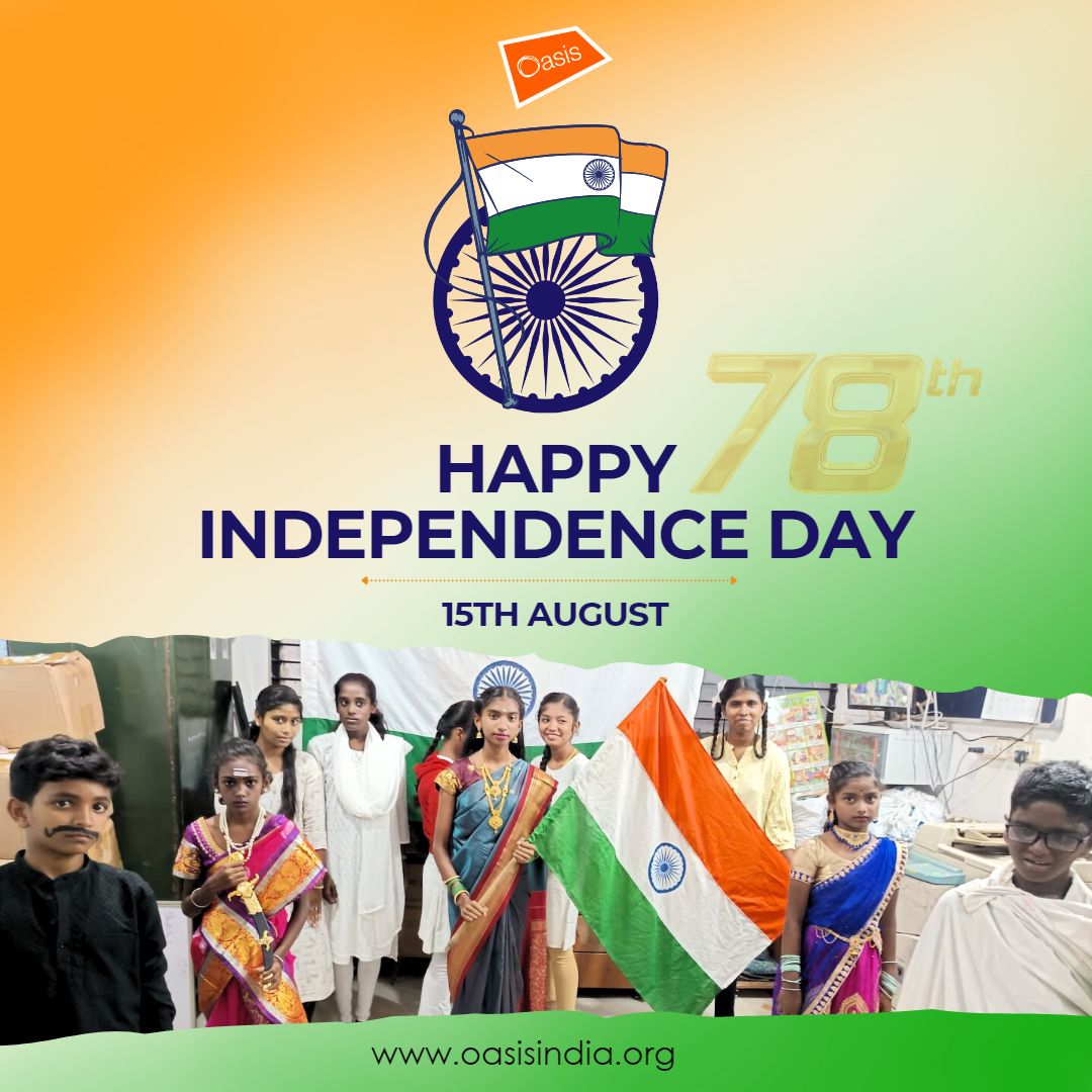 Oasisatindia's tweet photo. Empowering Freedom, Uplifting Futures: Together, Let's Make India Better for Women and Children.
🇮🇳 #IndependenceDay #OasisIndia #Freedom #MakingIndiaBetter https://t.co/pfNES36bCe