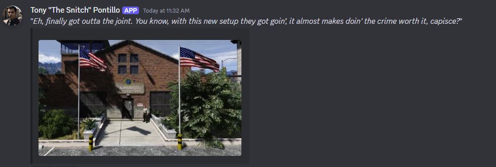 _QuantumRP's tweet photo. Tony "The Snitch" Pontillo has been released from prison, he is giving hints about the new things that are being added to the server, can you guys guess the teasers??

https://t.co/XqXRgq16Ju
#FiveMrp #roleplayer