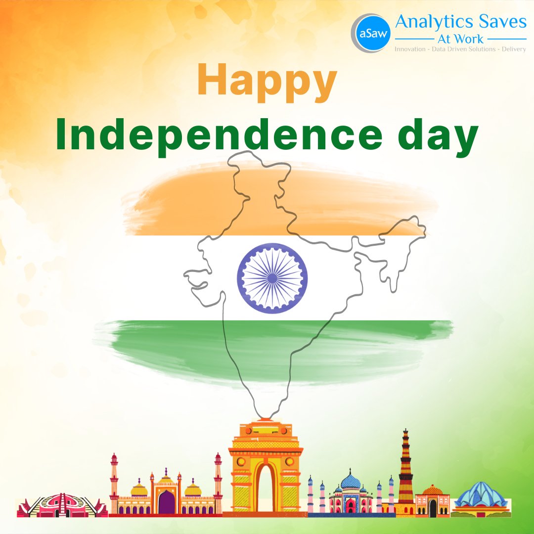 AnalyticsSaves's tweet photo. Wishing you all a happy Independence Day! Jai Hind
#IndependenceDay2024 #JaiHind #ProudIndian #Freedom #IndiaPride #VandeMataram #Analyticssavesatwork #aSaw #TeamaSaw https://t.co/eyMnTGBWTQ