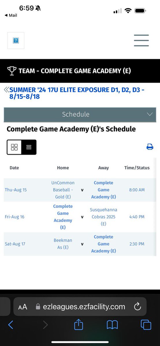 Nathan Savage (@nathans61073636) on Twitter photo I will be playing in the 17U Elite Exposure tournament, with <a href="/CGAcademyllc/">CGA (Complete Game)</a> the rest of this week at The Big Show sports complex in Leesport PA. After a few weeks off I’m looking forward to picking back up with the squad right where we left off. Our game times are shown below. I will be playing in the 17U Elite Exposure tournament, with <a href="/CGAcademyllc/">CGA (Complete Game)</a> the rest of this week at The Big Show sports complex in Leesport PA. After a few weeks off I’m looking forward to picking back up with the squad right where we left off. Our game times are shown below.