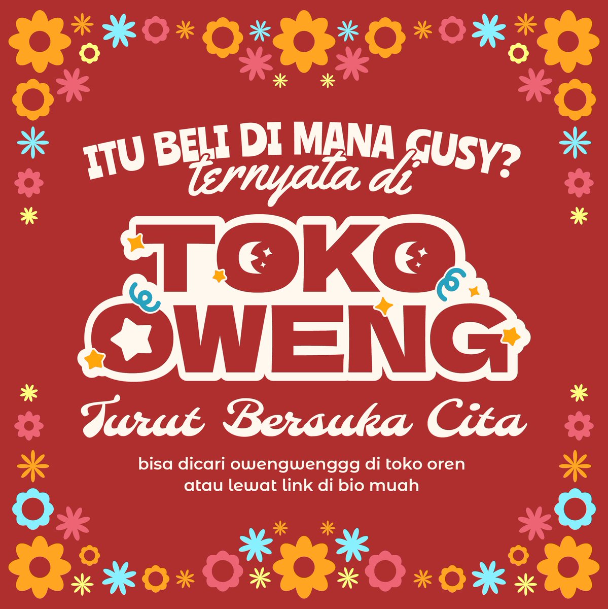 owengwenggg's tweet photo. HAH OWENG BUKA TOKO?? โด๏ธโณ๏ธโจ
Turut Bersuka Cita atas dibukanya toko oweng berisi mershandais lucu elegan nan fantastis yang dapat diakses melalui link di bio atau
https://t.co/DrDgGnC6sV
Selamat bertamasya dan berbelanja
#salamsuper #tokooweng https://t.co/NhMDEC7DLZ