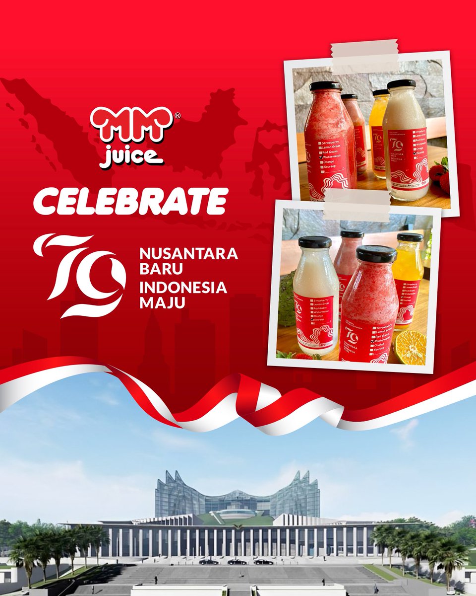 Seneng bangettt 😍✨MM Juice berkesempatan untuk ambil bagian dalam perhelatan besar kebangsaan kita hut RI 79 di IKN 🤩
.
.
.
#mmjuice #kulinerindonesia #deliveryindonesia #delivery #frozenfood #makananindonesia #makananhygienis #gofood #gofoodindonesia #foodie #foodgram