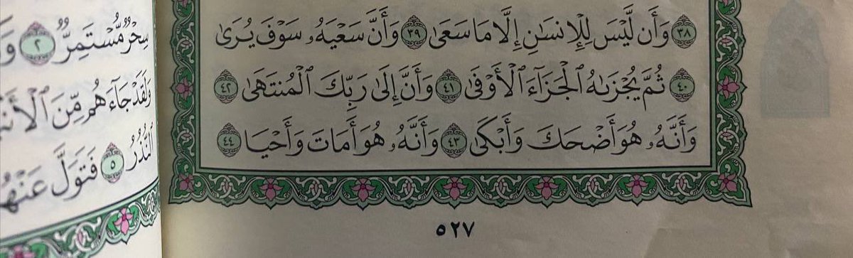 ﴿وَأَنَّ سَعْيَهُ سَوْفَ يُرَىٰ﴾
 آية وحدة قادرة تطمن الإنسان أنه مهما عثى عليه الطريق وجار عليه، ربِّ راح ينوّله لذة الوصول ورؤية هذا السعي حتى إن طال ذلك كل ساعٍ لسعيه دارك