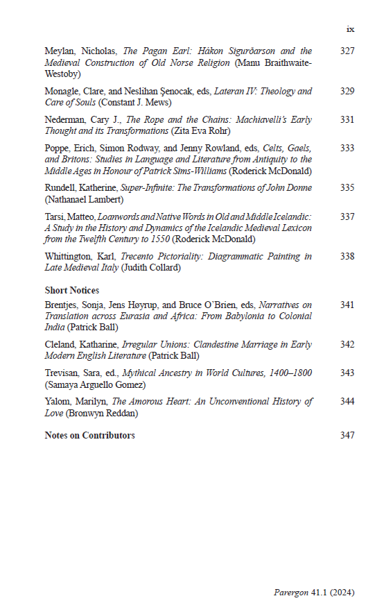ParergonJournal's tweet photo. You were asking for a bumper Parergon issue of 13 articles - including special clusters on renaissance art and science, and medieval poetry - and nearly two dozen reviews? Well it's an oddly specific request, but we've got you covered... https://t.co/tvVrPH37hz