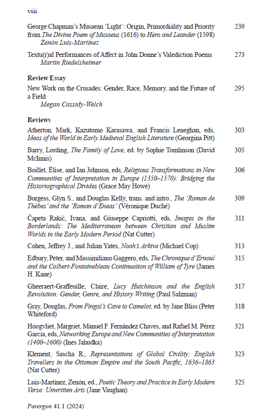 ParergonJournal's tweet photo. You were asking for a bumper Parergon issue of 13 articles - including special clusters on renaissance art and science, and medieval poetry - and nearly two dozen reviews? Well it's an oddly specific request, but we've got you covered... https://t.co/tvVrPH37hz
