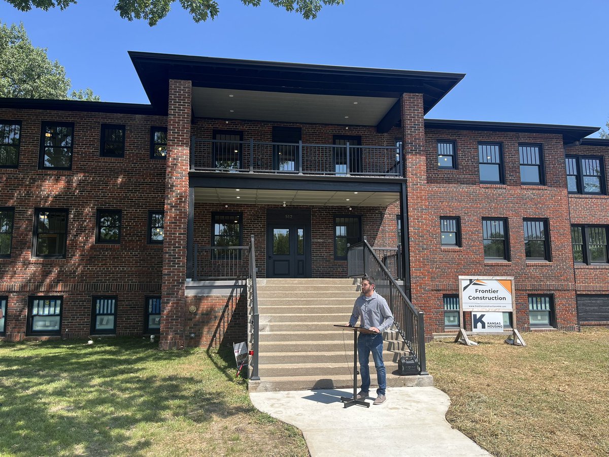 TitusforKansas's tweet photo. Great work by Frontier Construction to turn Wamego’s abandoned 1921 hospital into multi-family housing thanks to a mix housing programs and historic preservation tax credits. These are key projects for rural Kansas housing. #ksleg https://t.co/J3qIT74pTK