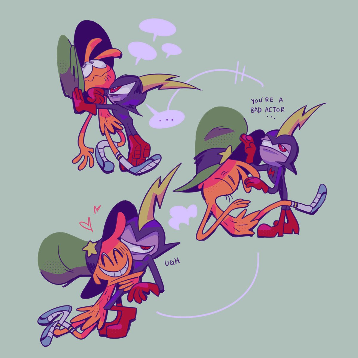 unaloid's tweet photo. they are fighting(?) again #wanderoveryonder https://t.co/fcLCtzOLqR