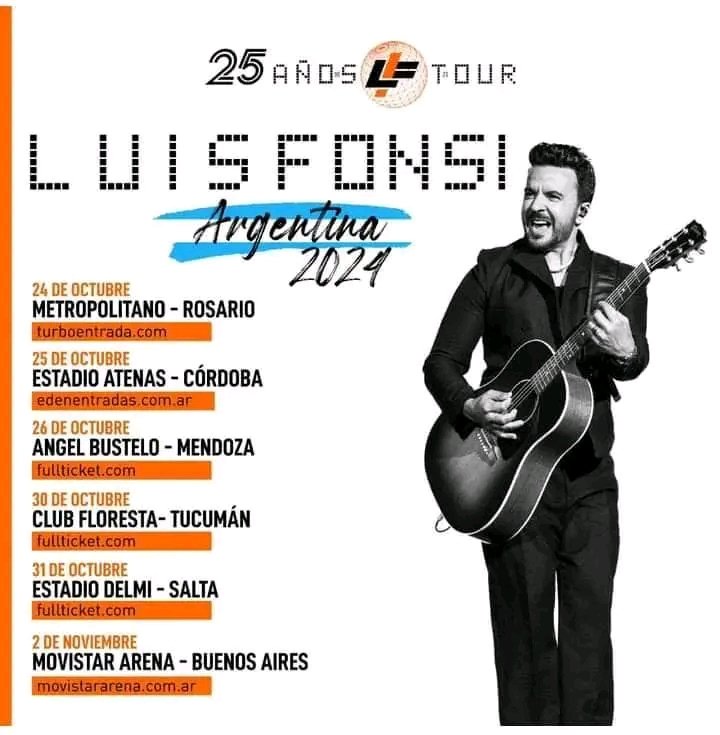 Vuelve <a href="/LuisFonsi/">Luis Fonsi</a> a la Argentina 🇦🇷 y vos no te podes perder sus Show 🎶🎉
<a href="/fonsis/">fonsis</a>