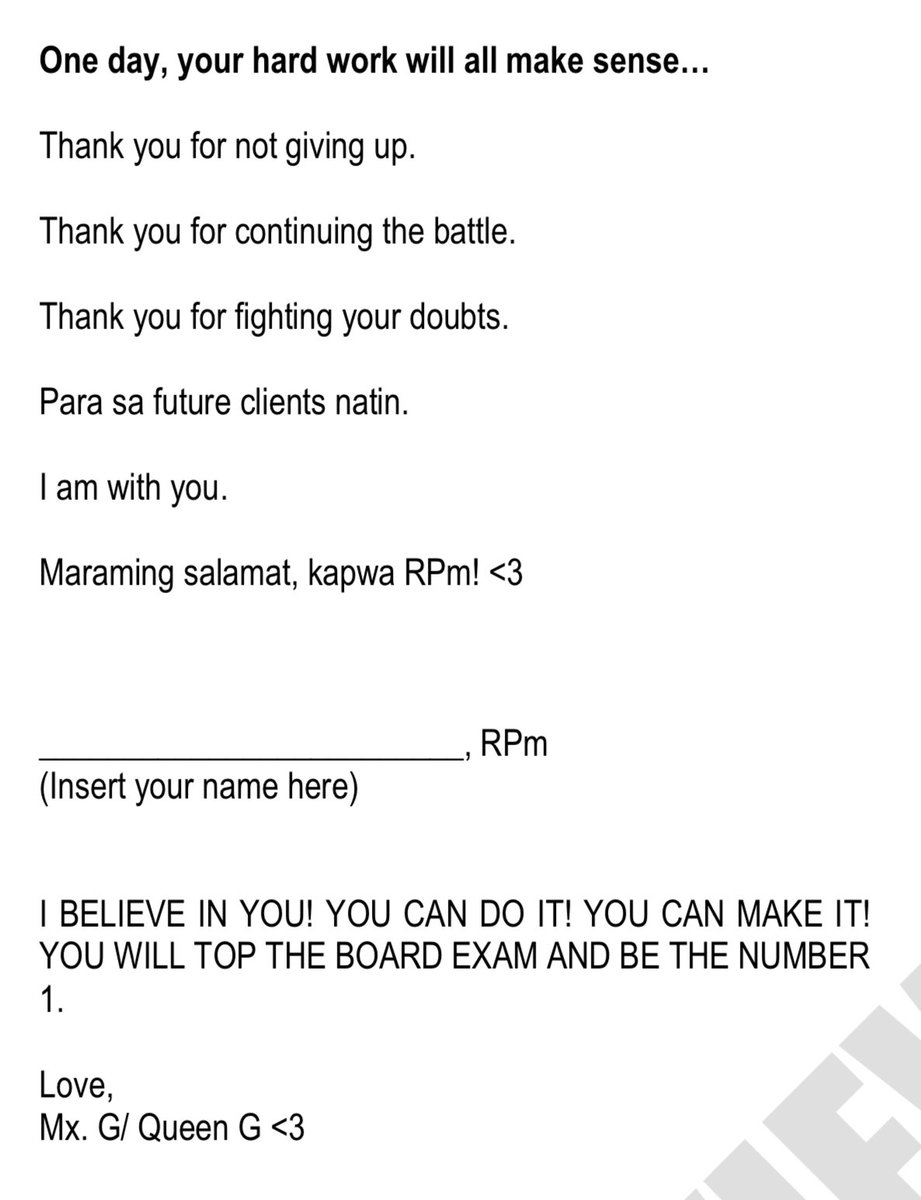 Sharing with you these words of affirmation and encouragement I wrote for the last two drills (abpsy and psy assess) I created for this review season 🫶🏻 Lalavarn tayo!!!💝 #BLEPP2024