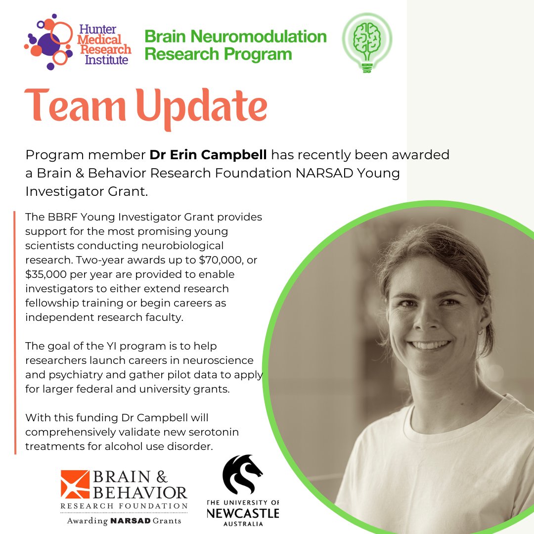 HMRI Brain Neuromodulation Research Program (@newybrains) on Twitter photo TEAM UPDATE! <a href="/erin_j_campbell/">Erin Campbell</a> <a href="/HMRIAustralia/">Hunter Medical Research Institute (HMRI)</a> <a href="/UON_research/">Uni Newcastle Research</a> <a href="/Uni_Newcastle/">University of Newcastle</a> <a href="/BBRFoundation/">BBRFoundation</a> #teamupdate #researcher #grant #funding TEAM UPDATE! <a href="/erin_j_campbell/">Erin Campbell</a> <a href="/HMRIAustralia/">Hunter Medical Research Institute (HMRI)</a> <a href="/UON_research/">Uni Newcastle Research</a> <a href="/Uni_Newcastle/">University of Newcastle</a> <a href="/BBRFoundation/">BBRFoundation</a> #teamupdate #researcher #grant #funding