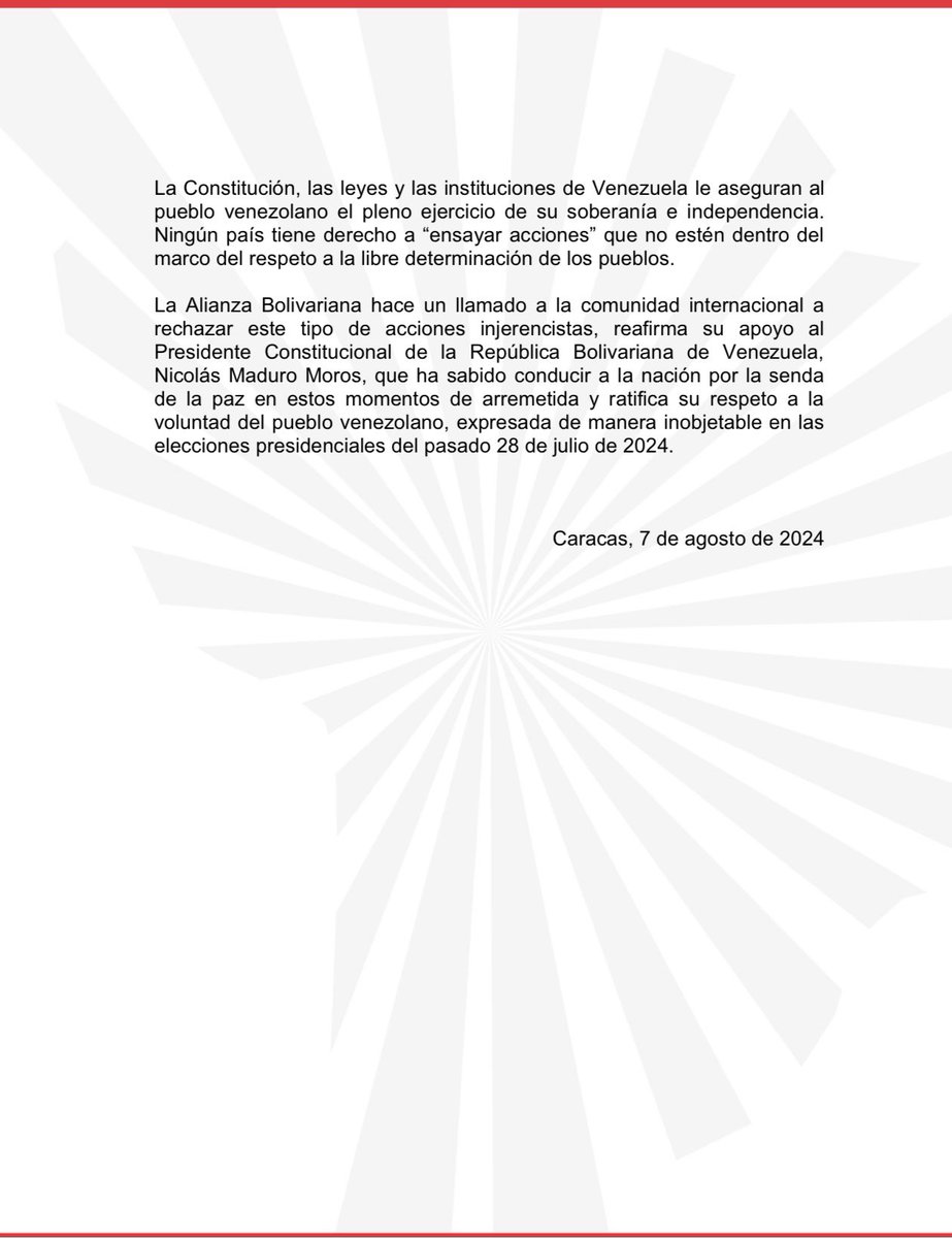 #VenezuelaSeRespeta ALBA-TCP rechaza reunión convocada por el gobierno de Panamá.

+COMUNICADO 👇👇👇