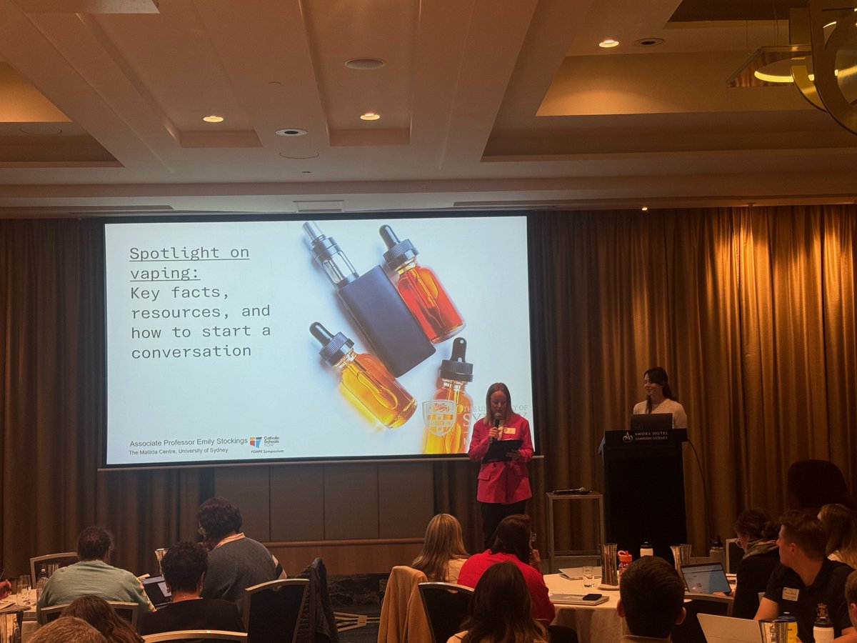TheMatilda_USyd's tweet photo. A/Prof @DrStockings joined the Catholic Schools NSW PDHPE Symposium to share how to empower students to have an informed conversation on vaping, and the skills built within the @OurFuturesInst Vaping Program. https://t.co/IjOJmJVZRV