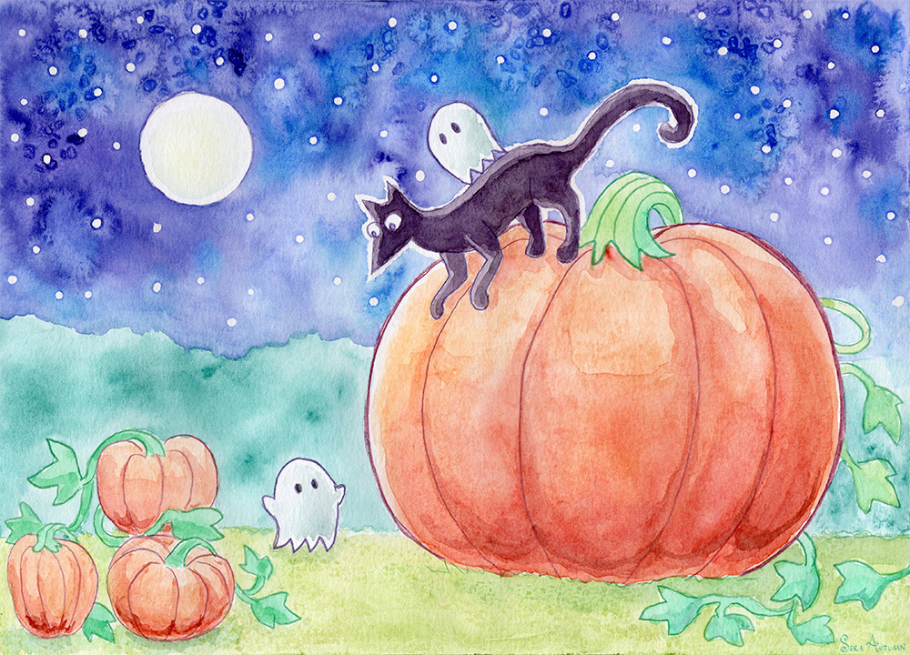 #aughost #aughost2024 #pumpkin #cat #ghosts Day 8 of the aughost drawing challenge, the prompt was "growth."