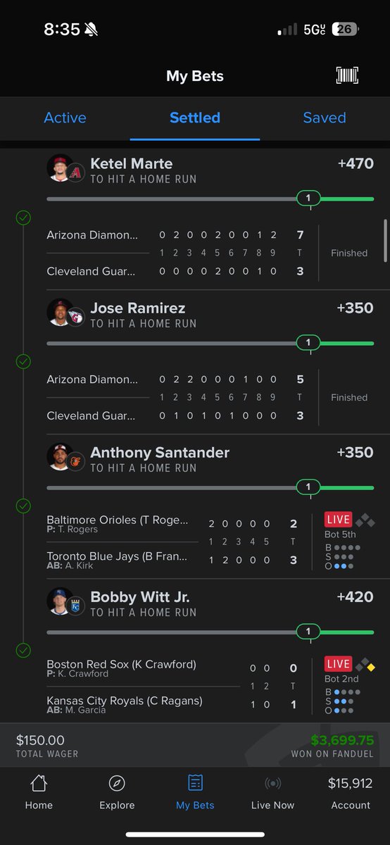 One time for the one time!!!!!! #Fanduelparlay