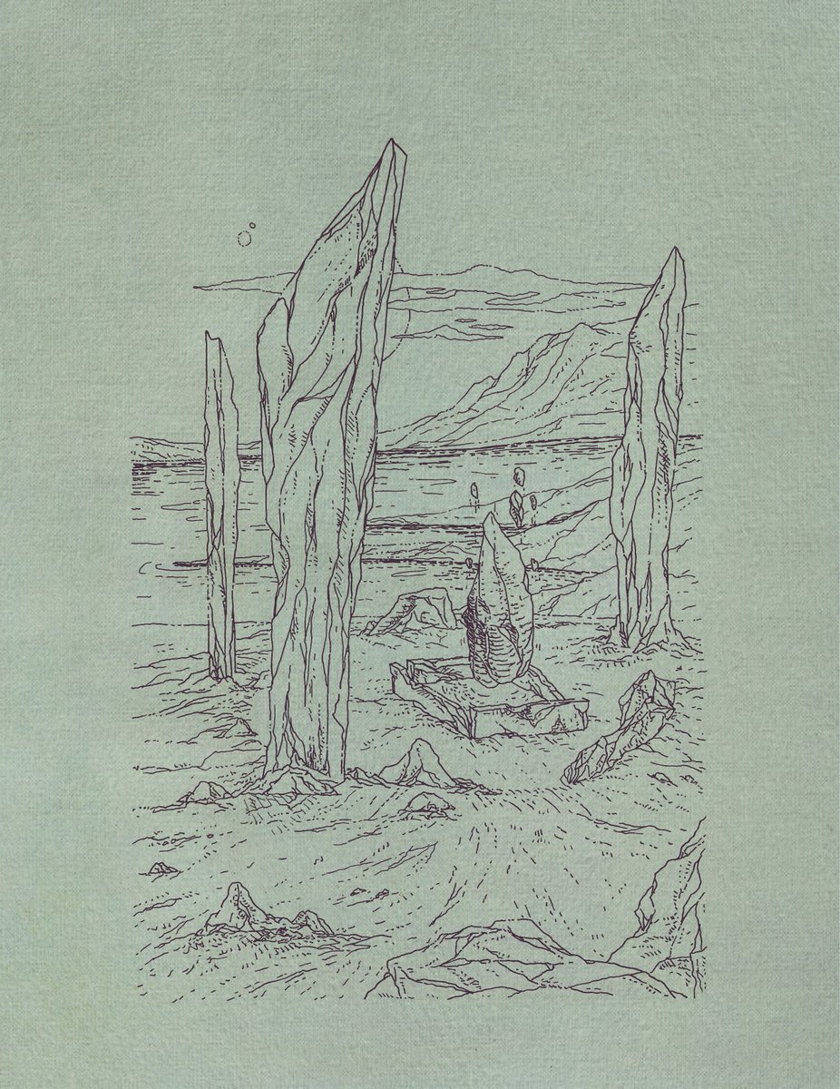 morphosisnoir's tweet photo. The Sunset Stones_

An ancient forgotten temple, rise again in the dark.

Ink on paper.

(2024 sketchbook)

#sketch #drawing #ink https://t.co/sIEKumFbYN