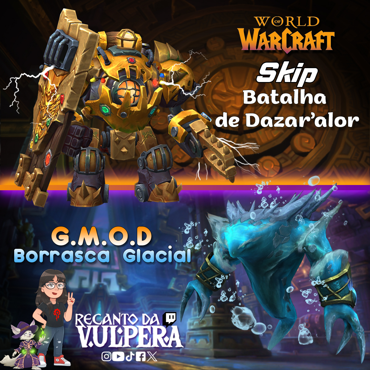 DaVulpera's tweet photo. Bora pra Live?
Vamos farmar G.M.O.D Normal e Heroico na Horda, bora dropar o robozão! Ainda estou ajudando com Garrosh Normal e Heroico cross-facção.
(Não estou fazendo a Jaina)
https://t.co/ToUFztXAPQ
@WarcraftBrasil @TwitchBR #wowcreator #TwitchPartner https://t.co/UP27F0VtDK