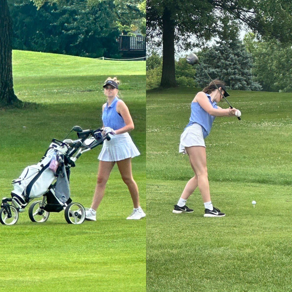 PMFalconSports's tweet photo. Welcome back these two Falcon golfers back on the course! Injuries kept Avery and Audrey out last season but they are both hitting strong at today’s first match!
#FALCONSneverALONE https://t.co/glLM8jUn7D