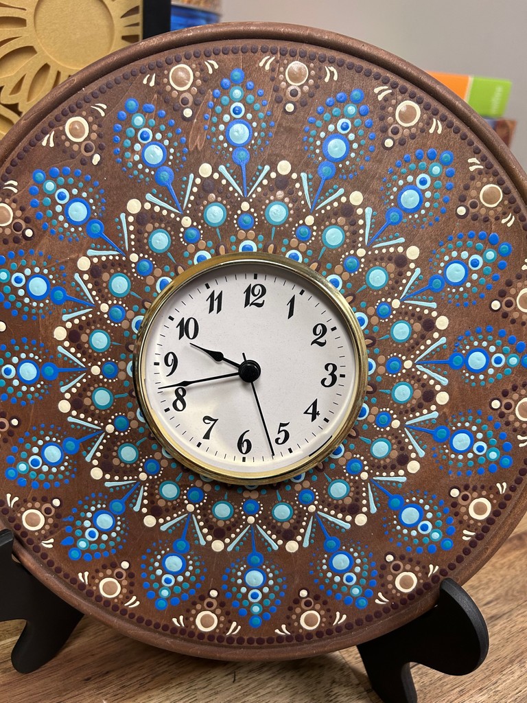 Introducing our beautiful custom wooden clocks with hand-painted dot ...