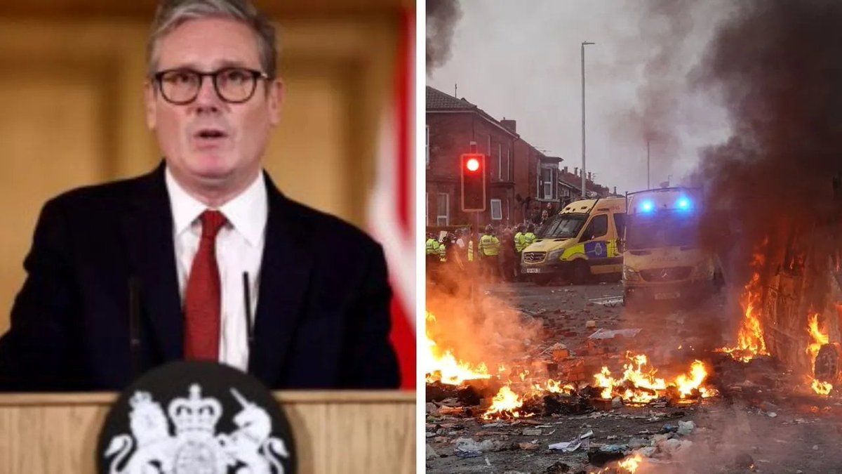 UnityNewsNet's tweet photo. So the Starmer Regime, Police and MSM spread absolute LIES that the 'far right' would be out tonight.

They weren't.

Now we see major disorder across the UK from all the usual suspects.

Will they now be held responsible for their 'misinformation'? https://t.co/RU1tgrPnrB