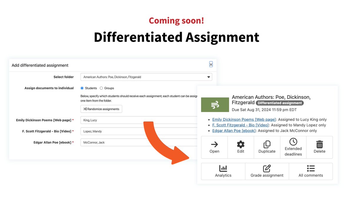 📣NEW FEATURE COMING SOON! Set up Differentiated Assignments in your fall #courses.

See the walkthrough of this at our Show &amp; Share with Brian Lukoff, #Perusall Co-Founder &amp; fellow educator, TOMORROW, August 8th at 12 PM EDT!

Register for free: hubs.ly/Q02KvhJG0