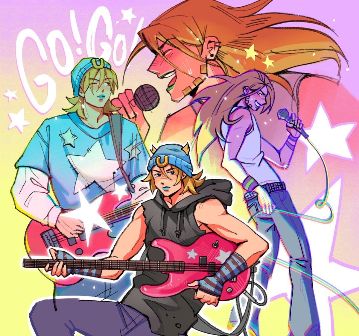 crashqueenkid_'s tweet photo. My slop for #gyjogust sbr band au 🌟🎸 https://t.co/Aum5NyaNGm