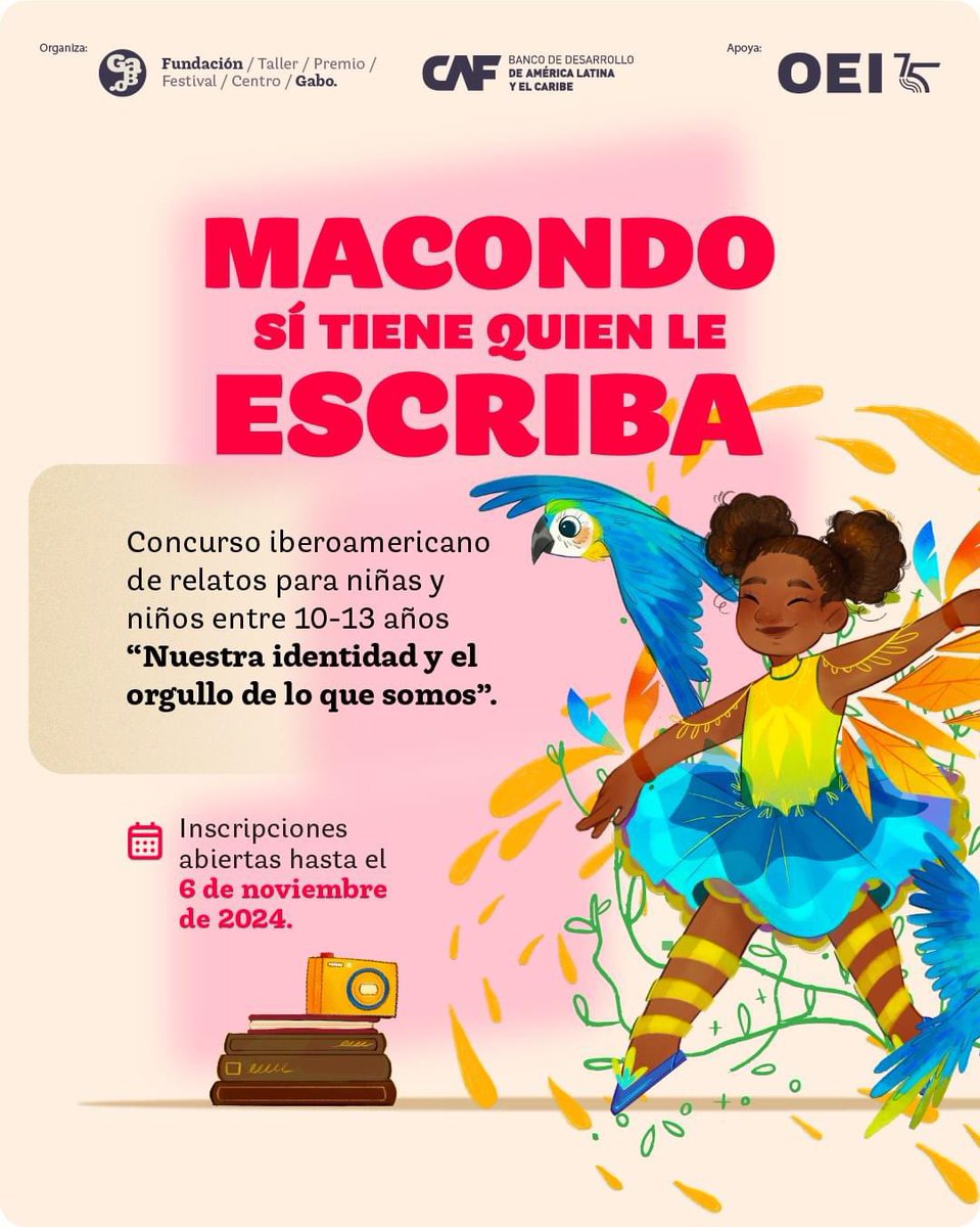 📣 ¡Atención, jóvenes escritores! La segunda edición del concurso de relatos ‘Macondo sí tiene quien le escriba’ está aquí, y te invita a dejar volar tu imaginación y creatividad. 

🔗 Para más información, ingresá a nuestra web:  oei.int/oficinas/secre…