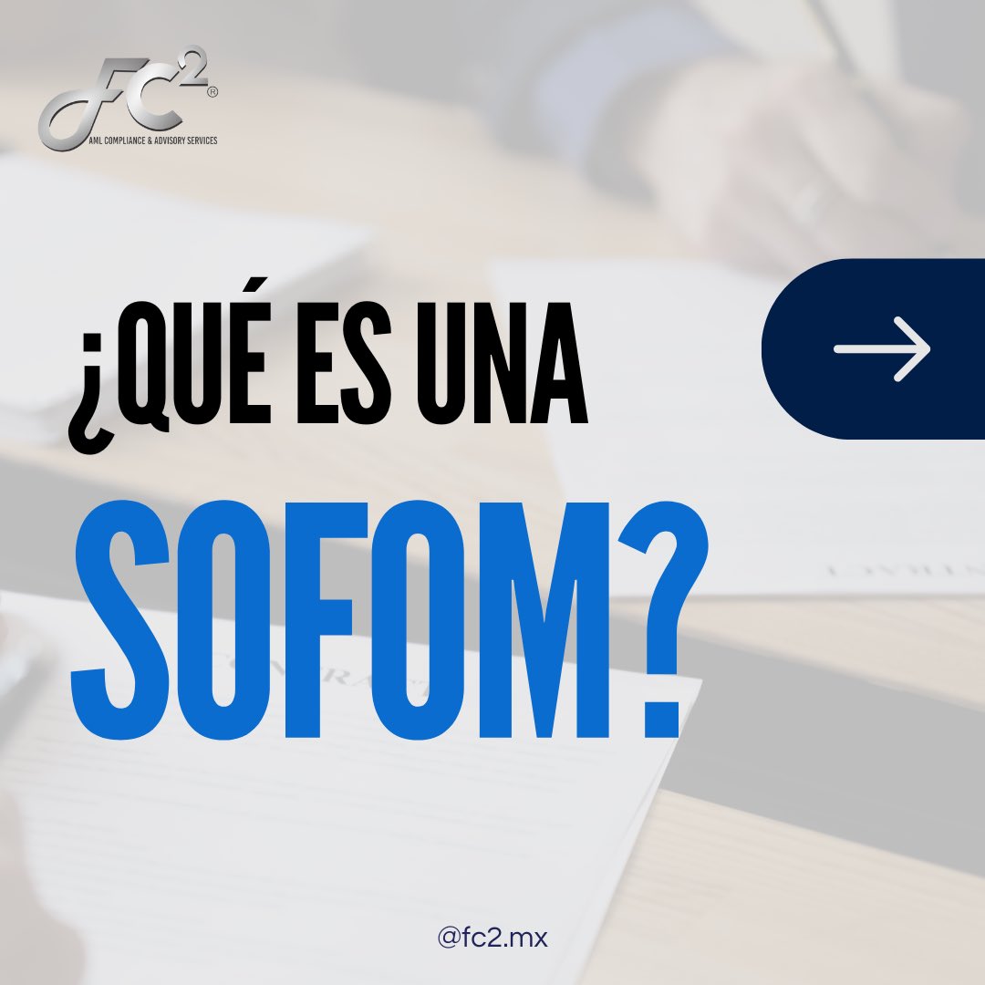 fc2cc's tweet image. 🌟 ¿Qué es una SOFOM? 🌟

Una SOFOM (Sociedad Financiera de Objeto Múltiple) es una entidad financiera en México que se dedica a ofrecer créditos, arrendamientos y factoraje financiero.

Conoce más sobre ellas🇲🇽🚀

#FC2 #Finanzas #Créditos #Arrendamiento #Factoraje #SOFOM