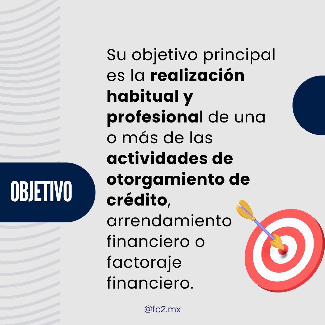 fc2cc's tweet image. 🌟 ¿Qué es una SOFOM? 🌟

Una SOFOM (Sociedad Financiera de Objeto Múltiple) es una entidad financiera en México que se dedica a ofrecer créditos, arrendamientos y factoraje financiero.

Conoce más sobre ellas🇲🇽🚀

#FC2 #Finanzas #Créditos #Arrendamiento #Factoraje #SOFOM