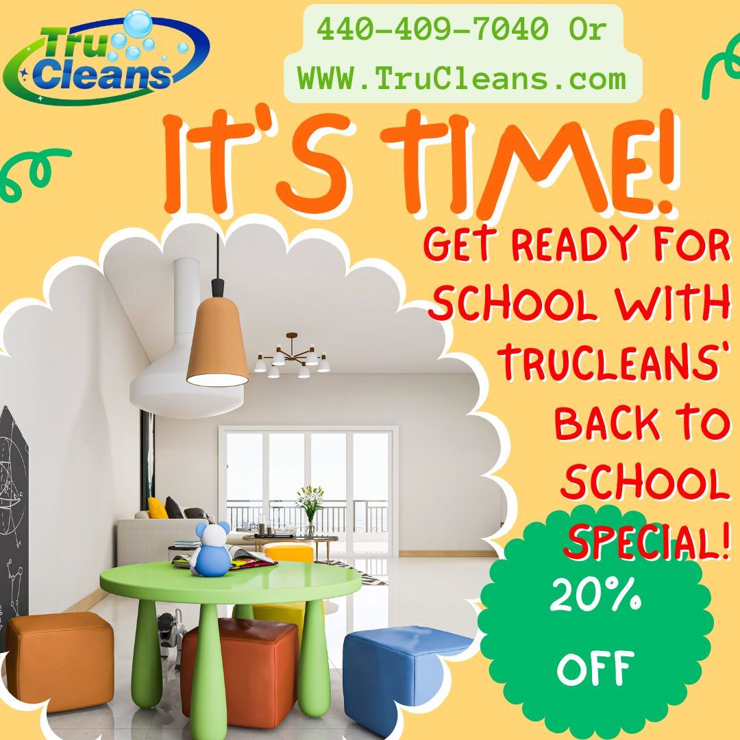 TruCleans's tweet photo. 🌟 Back to School, Back to Clean! 🌟
Let TruCleans handle the mess while you handle back-to-school prep! 📚✨ Enjoy 20% off any cleaning service with our eco-friendly and professionally trained team. 🌿🏠💎 Get your free quote and book online at https://t.co/0JiF1ReyrA. https://t.co/IxgM48CALK