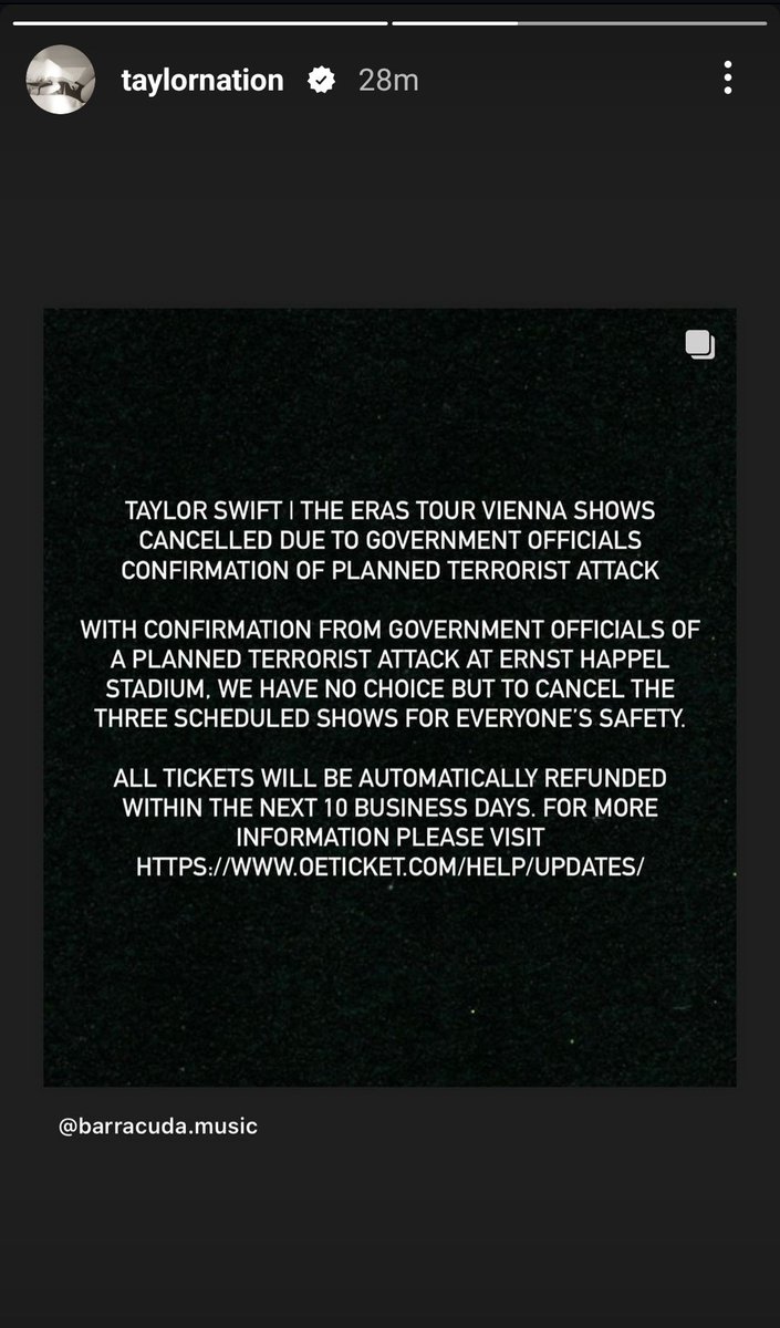 _BiancaBB__'s tweet photo. #ViennaTSTheErasTour shows have been cancelled https://t.co/qt1IS8IVxz
