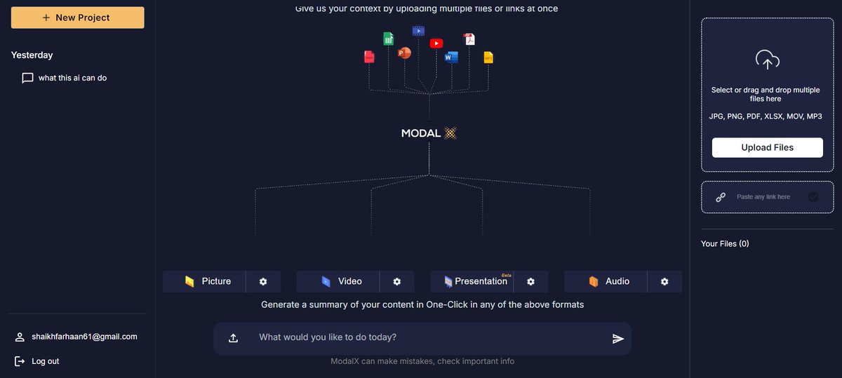 modalxai's tweet photo. ModalX: Your all-in-one AI powerhouse. Seamlessly upload, summarize, and convert content across multiple formats with just one click. Simplify your digital workflow today! #ModalX #AllInOne #AI https://t.co/qMjJUhh5m6