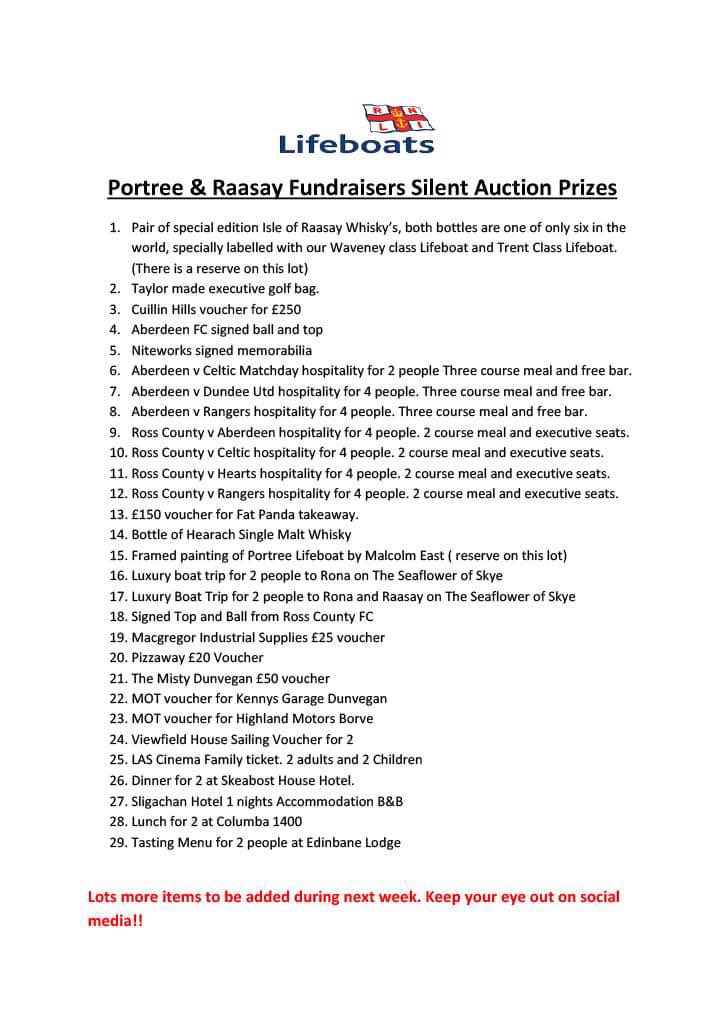 Portree Lifeboat Fundraisers (Skye & Raasay) tweet media