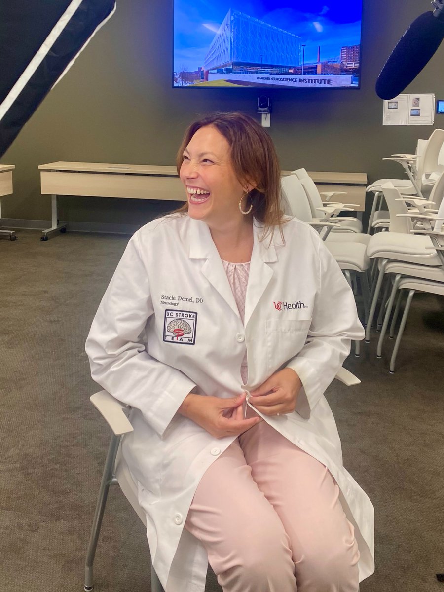 UCStrokeTeam's tweet photo. We came to UC for the research, but we stayed for the people.  Let us teach you how our research is changing stroke care for patients! @eva_mistry @strokedoc79 @CTRMDMS @PeymanShirani @NatalieKreitzer @wechsler_paul @UCincyMedicine @uc_health https://t.co/RDPr3jVvAk