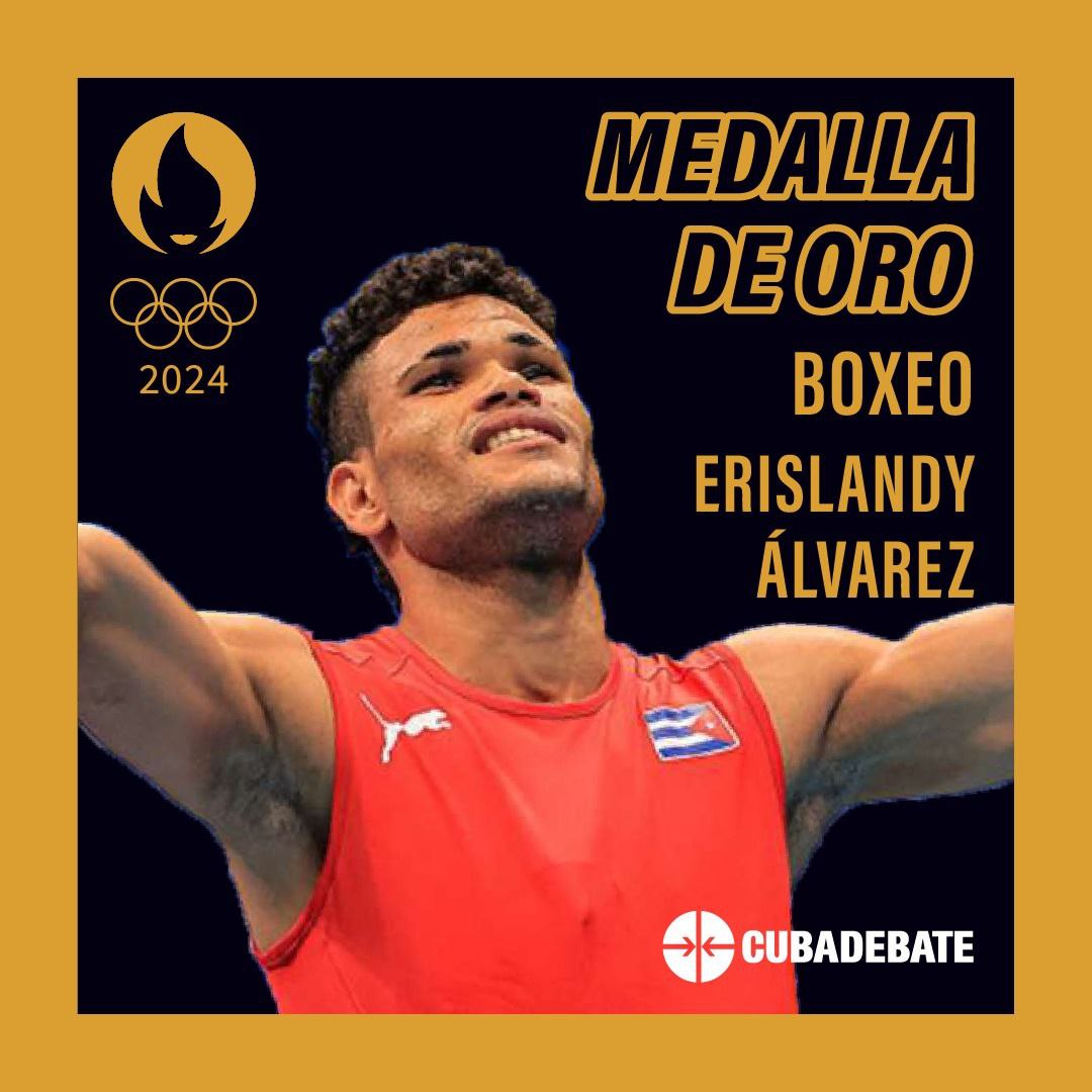 #Paris2024 | Erislandy Álvarez 🇨🇺 le ha dado a #Cuba su medalla de oro🥇número 86 en #JuegosOlímpicos

🥊Para el boxeo representa el título 42, el deporte más premiado para la Isla 🇨🇺 en citas estivales

🥇42
🥈19
🥉19