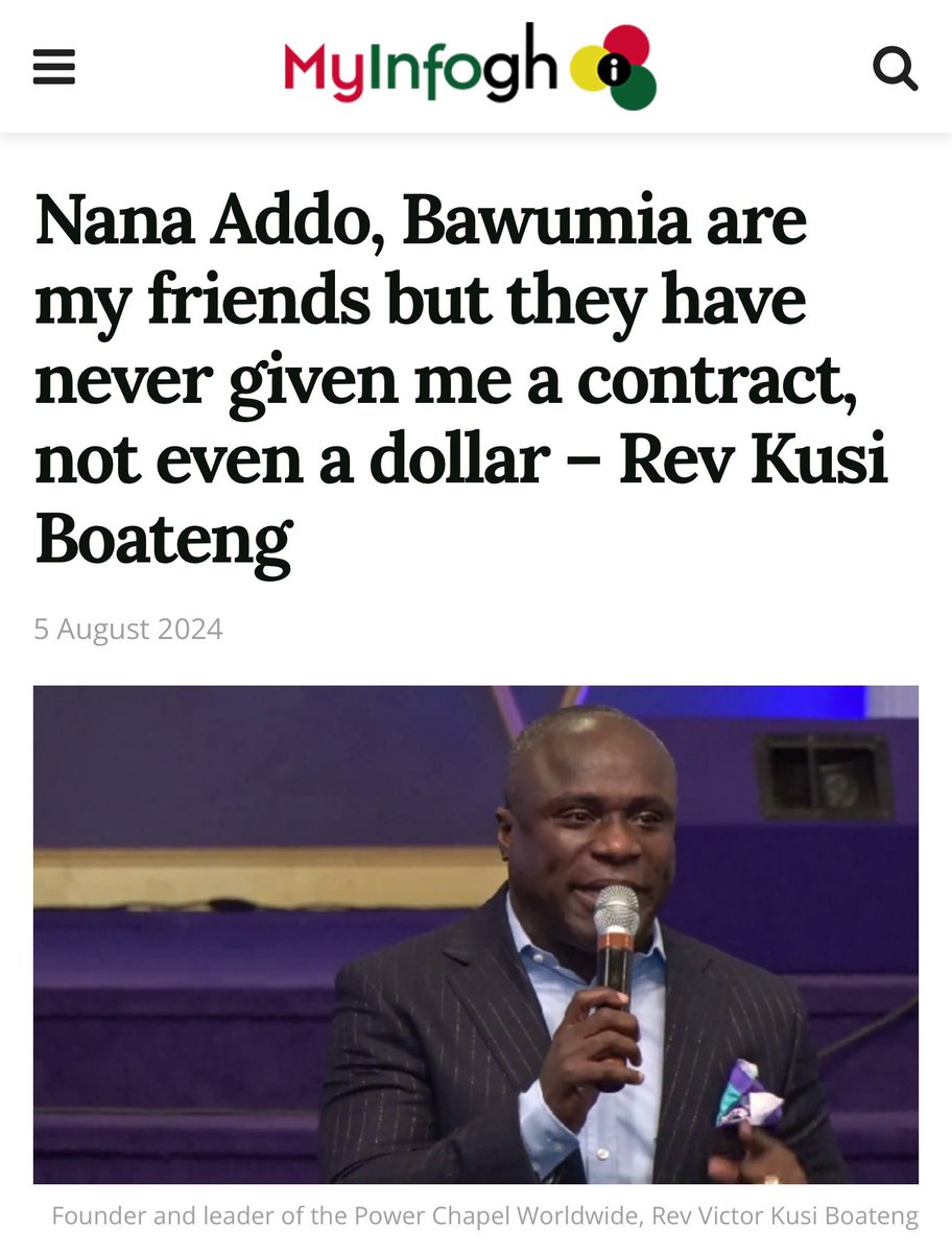 Technically, Rev. Victor Kusi Boateng’s declaration that he has never received a contract from the Akufo-Addo/Bawumia government even though he enjoys great friendship with the President and Vice is quite true.

From my unimpeachable tracking, all the Akufo-Addo/Bawumia