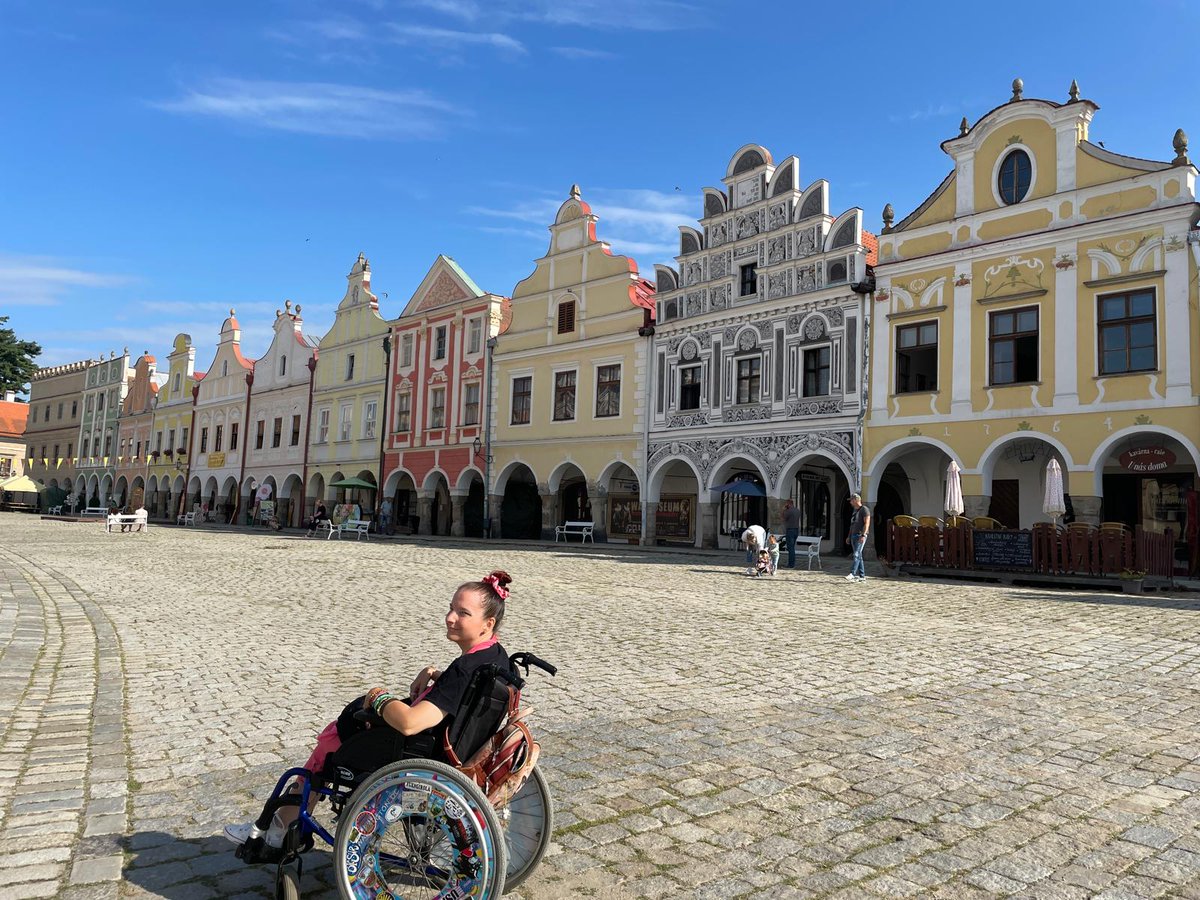DISWAY_org's tweet photo. Beautiful #Telč and unique atmosphere of the Holidays in Telč festival. Although the historical cobble stones give a wheelchair a hard time sometimes, it is worth it. 😍

Where do you like to go in the summer?

Where to go? Download the Disway Trails app: https://t.co/PlVP1K67hB https://t.co/MLRV9JzfVs