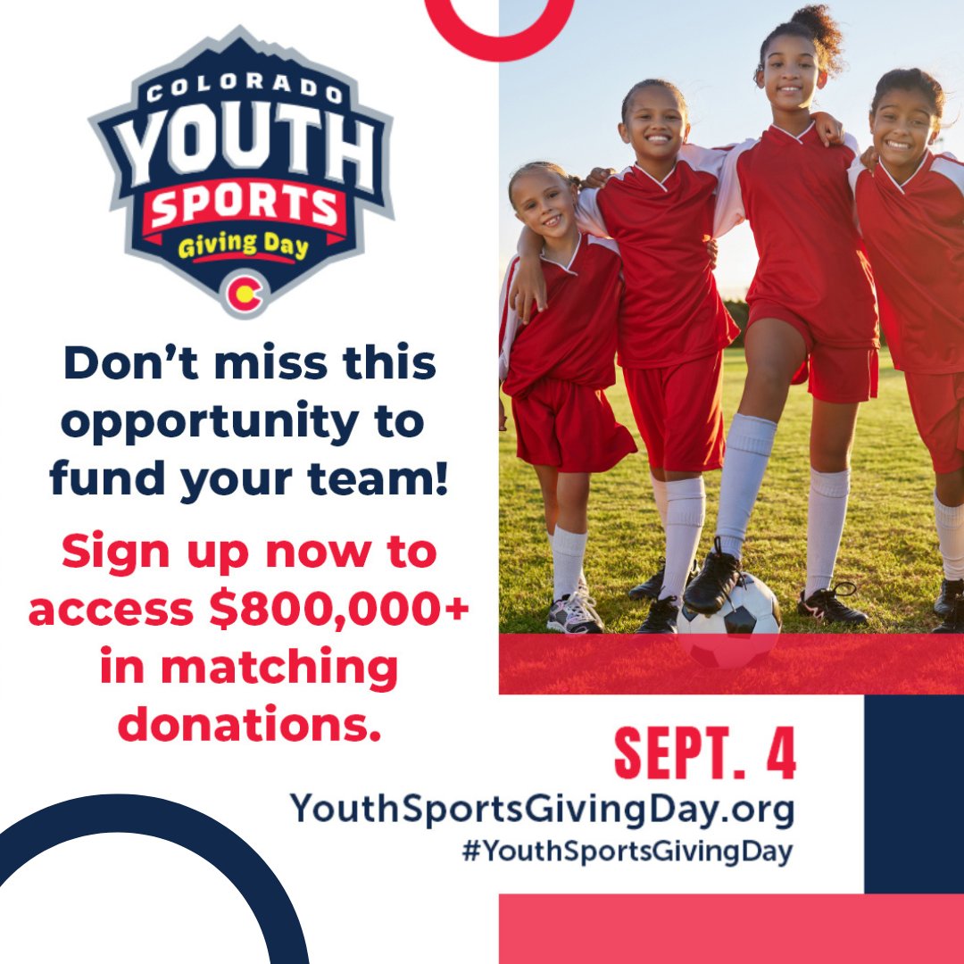 Daniels_Fund's tweet photo. Colorado Youth Sports Giving Day is a chance to champion the next generation of leaders, team players, and game-changers!
 
The Daniels Fund and other sponsors will provide more than $800,000 to match donations made from September 4-30.
 
Learn more at https://t.co/CRE0LZchL2. https://t.co/UgAOze42aU