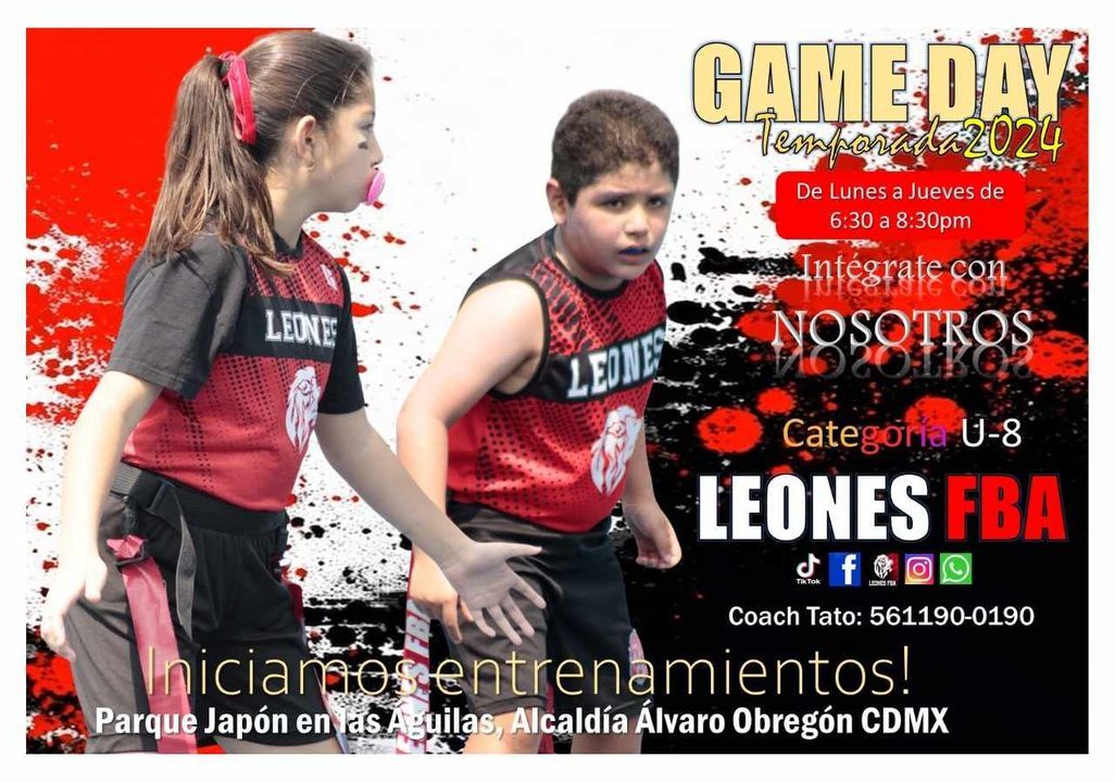 vertigodeport's tweet photo. 🏈🇲🇽 Intégrate a jugar Fútbol americano equipado y flag con los @LeonesFBA en este verano, en el parque Águilas Japón de Álvaro Obregón 
#VertigoDeportivo síguenos para saber más del mundo deportivo https://t.co/9UNwuf4BaO