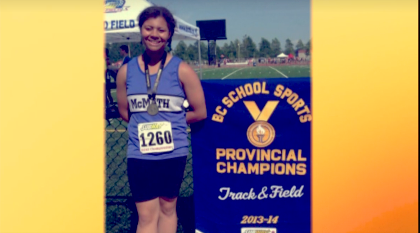 BCSchoolSports's tweet photo. Congratulations to 2013-14 #BCSSProvincials Champion Camryn Rogers on achieving history yesterday by claiming Olympic Gold in the hammer throw! What an achievement! 🇨🇦

Shoutout to @CBCOlympics for featuring this awesome snapshot of Camryn in their Opening Ceremony montage. https://t.co/r0l6PKljNl