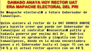 MennyValdz's tweet image. El sr #Rector @DamasoAnayaUAT  ahora quiere ser gobernador despues de que ha ayudado a correr el rumor fuerte de que su primo el @Dr_AVillarreal tiene Alzheimer y tendra que ser renunciado #cdvictoria
