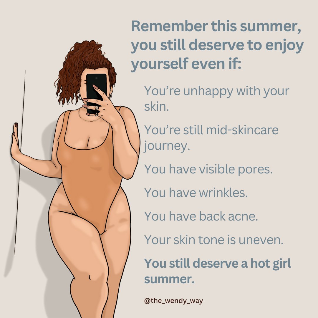 SavingFaceSpa's tweet photo. 🌟 Every wrinkle, pore, and bit of back acne is just part of your unique beauty. Embrace your skincare journey and rock this summer with confidence and joy! ☀️✨

No one will remember the "flaws" you’re fixating on. You’ve got this! 💖
#thewendyway #SelfLove #SkinPositivity https://t.co/KA1hMcrVnb