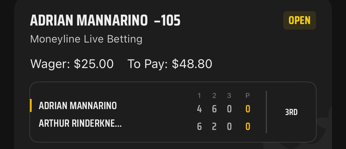 rickyyslime's tweet photo. Taking mannarino live #GamblingX #tennis https://t.co/QS016sYO8T