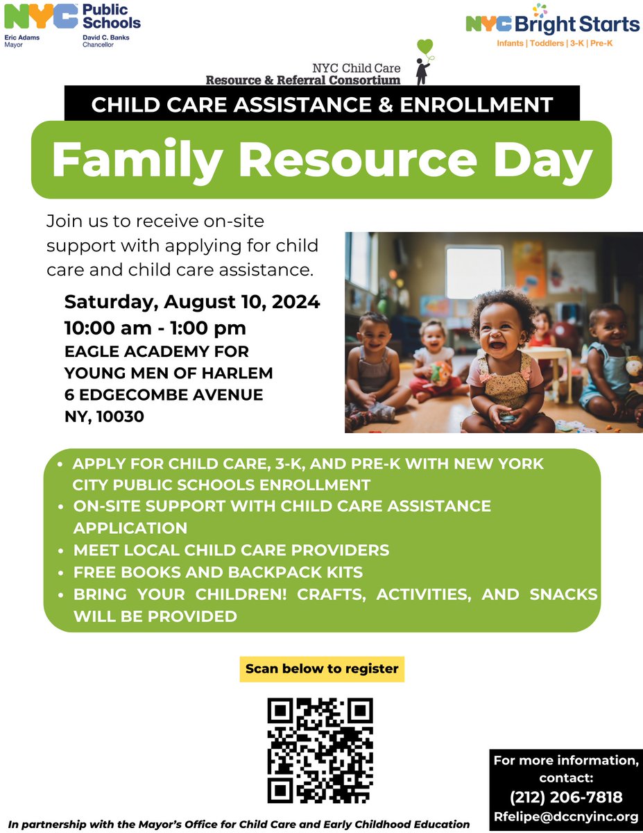 HEY NYC PARENTS!

Don't forget to check out <a href="/NYCSchools/">NYC Public Schools</a>' Family Resource Day THIS Saturday in Manhattan. It's a great way to get help applying for child care and child care assistance. See you there from 10 am to 1 pm.

Click here to RSVP: eventbrite.com/e/family-resou…