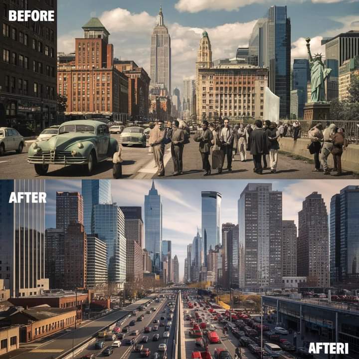 Koreana2010's tweet photo. USA City Transformation: Then vs Now! #BeforeAndAfter #CityTransformation #USACities #ThenVsNow #UrbanRenewal #CityRevival #AmericanCities #CityLife https://t.co/VnGN41Kbsk