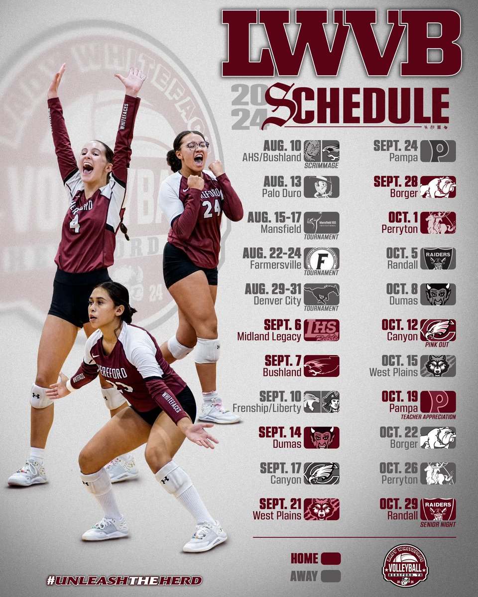 Official 2024 season schedule!!!🏐 🎉 🐮 GO HERD!!! #stayhungry #overcomeandachieve